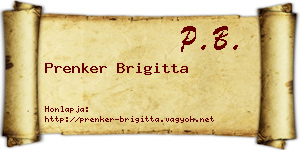 Prenker Brigitta névjegykártya